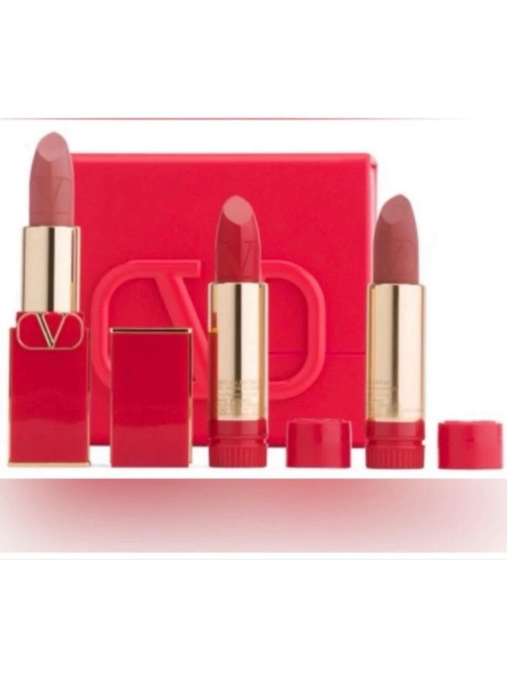 Valentino Rosso Valentino Lipstick Set Mini Clutch Case Red Luxury Makeup Gift